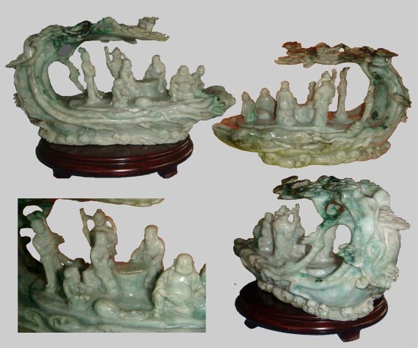 Stunningly Mythical Chinese 8 Immortals In Their Vessel Riding To The Beyond