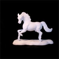 Stunning! Virgin-White Horse Prances