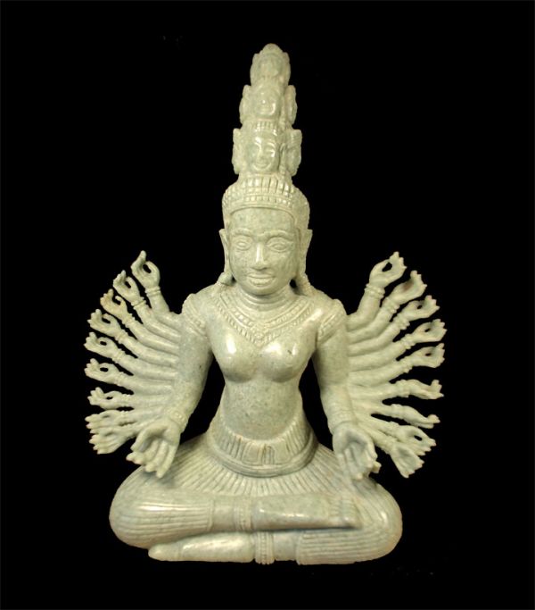 SOLD: Bewitchingly Divine Khmer 16-Arm  Prajnaparamita Deity (Model circa 12th Century)