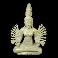 SOLD: Bewitchingly Divine Khmer 16-Arm  Prajnaparamita Deity (Model circa 12th Century)