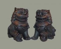SOLD: Unforgettable Pair of Mythological Chinese Guardian Lions (Fu Dogs)