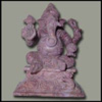 SOLD: Stunning Lord Ganesha Meditating with the Attendant Mouse Below His Throne
