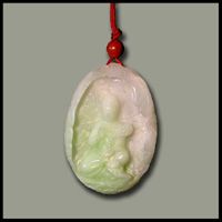 Awesomely Auspicious Inset Kwan Yim Right Benediction & Holding Flower: Pendant