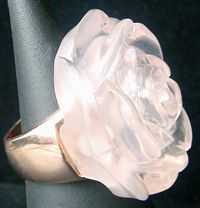 Fabulously Feminine David-Wedd Style Ring: Rose #1 - 18K Pink-Gold Vermeil Ring -- Size 7.5